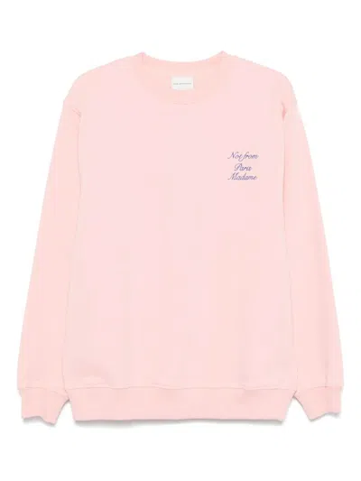 Drôle De Monsieur Drole De Monsieur Le Sweatshirt Cursive Slogans In Light Pink