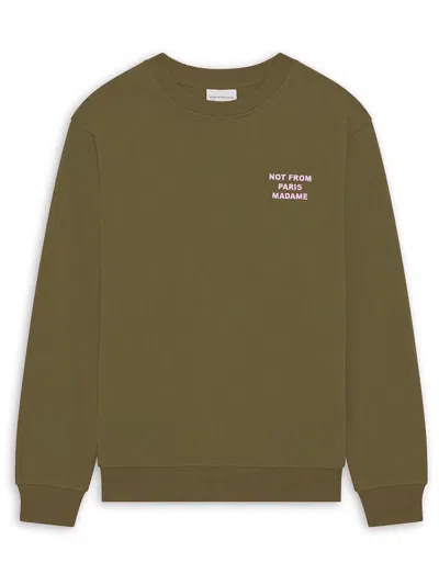 Drôle De Monsieur Le Sweatshirt Slogan In Green