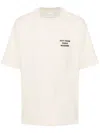 Drôle De Monsieur White Crewneck T-shirt With Slogan Print On The Front And Back