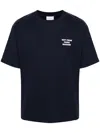 Drôle De Monsieur Blue Crewneck T-shirt With Slogan Print On The Front And Back In Cotton Man