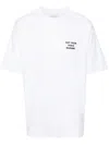 Drôle De Monsieur White Crewneck T-shirt With Slogan Print On The Front And Back