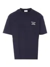 Drôle De Monsieur Blue Crewneck T-shirt With Slogan Print On The Front And Back In Cotton Man In Blue
