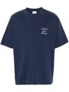 Drôle De Monsieur Le T-shirt Slogan Calligraphy T-shirt In Blue