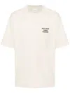 Drôle De Monsieur White Crewneck T-shirt With Slogan Print On The Front And Back In Cotton Man In Metallic