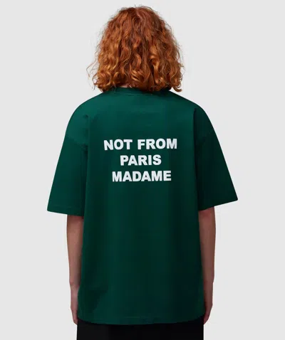 Drôle De Monsieur Le T-shirt Slogan In Dark Green