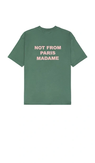 Drôle De Monsieur Le T-shirt Slogan In Green