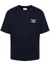 Drôle De Monsieur Blue Crewneck T-shirt With Slogan Print On The Front And Back In Cotton Man In Blue