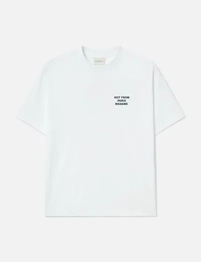 Drôle De Monsieur White Crewneck T-shirt With Slogan Print On The Front And Back In Cotton Man