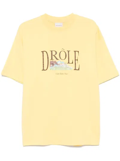 Drôle De Monsieur Le T-shirt Tennis Court T-shirt In Yellow