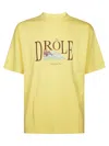 Drôle De Monsieur Graphic Print Tennis Court T-shirt In Yellow