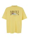 Drôle De Monsieur Graphic Print Tennis Court T-shirt In Yellow