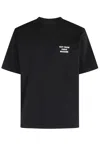 Drôle De Monsieur Black Crewneck T-shirt With Slogan Print On The Front And Back In Black
