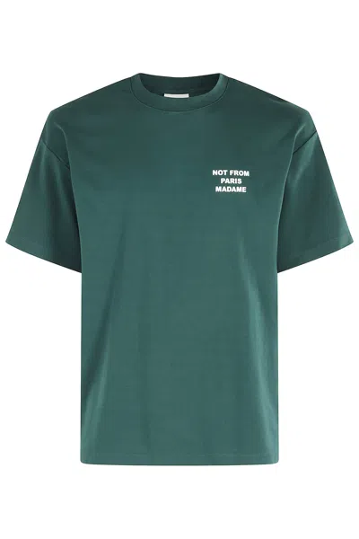 Drôle De Monsieur Le Tshirt Slogan In Green