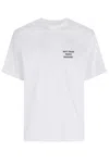 Drôle De Monsieur White Crewneck T-shirt With Slogan Print On The Front And Back In Cotton Man In White