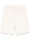 Drôle De Monsieur Light Beige Shorts With Button Fly In Multi