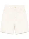 Drôle De Monsieur Light Beige Shorts With Button Fly In White