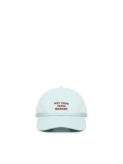 Drôle De Monsieur Drole De Monsieur Light Blue Embroidered Cotton Hat