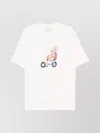 Drôle De Monsieur Logo Crew Neck Graphic Print Short Sleeve T-shirt In White
