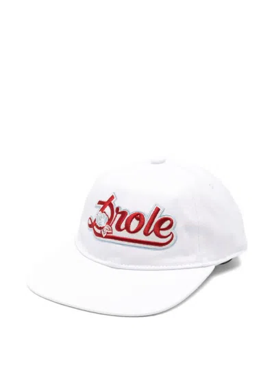 Drôle De Monsieur Logo-embroidered Baseball Cap In White