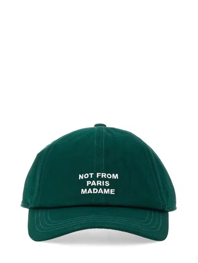 Drôle De Monsieur La Casquette Slogan Cap In Dark Green
