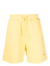 Drôle De Monsieur Logo-patch Cotton Shorts In Yellow