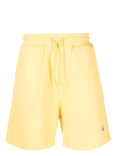 Drôle De Monsieur Logo-patch Cotton Shorts In Yellow