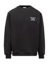 Drôle De Monsieur Black Sweatshirt With Bold Slogan And Elastic Hems In Black