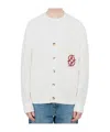 Drôle De Monsieur Textured Knit White Sweater With V-neckline In White