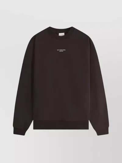 Drôle De Monsieur Logo Sweatshirt Featuring Ribbed Cuffs And Hem In Black