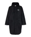Drôle De Monsieur Black Parka Coat With Logo In Techno Fabric Man In Black