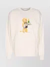 Drôle De Monsieur Long Sleeve Crewneck Sweater Print In Neutral