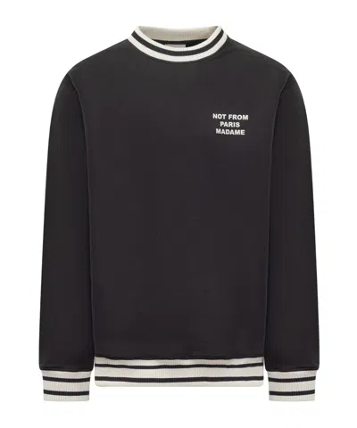 Drôle De Monsieur Le Sweatshirt Slogan Sport Sweatshirt In Black