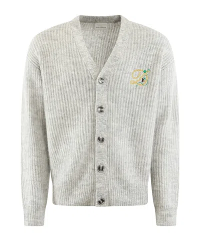 Drôle De Monsieur Cardigan With Logo In Grey