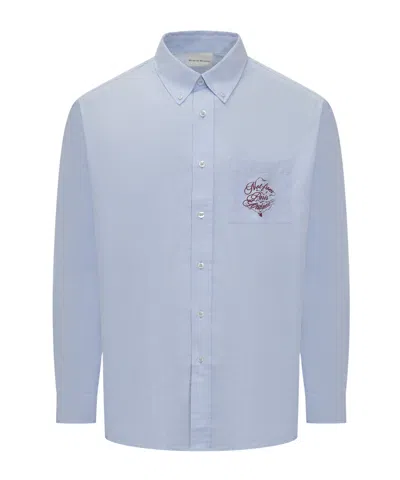 Drôle De Monsieur Long-sleeved Shirt In Light Blue