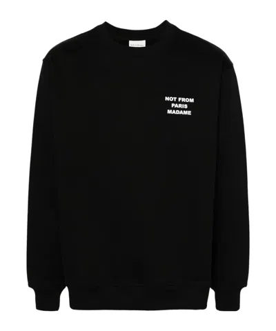 Drôle De Monsieur Slogan Not From Paris Sweatshirt In Black