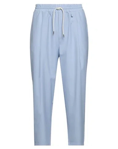 Drôle De Monsieur Man Pants Sky Blue Size Xl Wool, Polyester In Blue