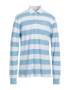 Drôle De Monsieur Man Polo Shirt Light Blue Size L Cotton