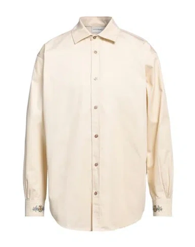 Drôle De Monsieur Man Shirt Beige Size M Polyester, Cotton
