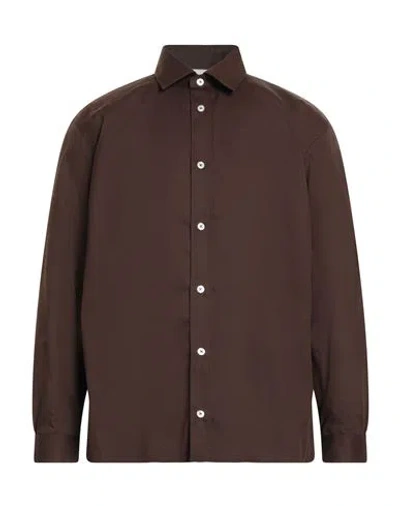 Drôle De Monsieur Man Shirt Brown Size S Polyester, Cotton