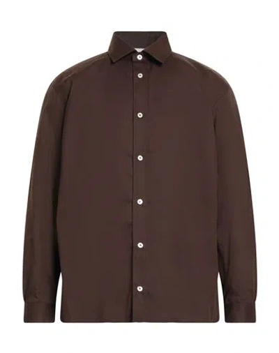 Drôle De Monsieur Man Shirt Brown Size S Polyester, Cotton In Brown
