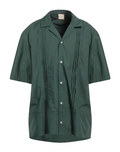 Drôle De Monsieur Man Shirt Dark Green Size S Cotton