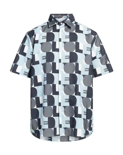 Drôle De Monsieur Man Shirt Sky Blue Size M Cotton In Navy Blue