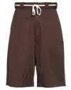 Drôle De Monsieur Man Shorts & Bermuda Shorts Chocolate Brown Size S Polyester, Cotton In Brown