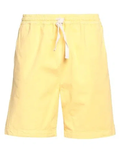 Drôle De Monsieur Logo-patch Twill Bermuda Shorts In Yellow