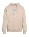 Drôle De Monsieur Logo-embroidered Cotton Hoodie In Beige