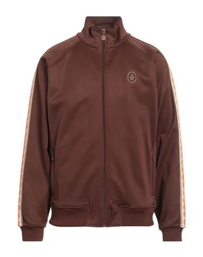 Drôle De Monsieur Man Sweatshirt Brown Size Xl Polyester, Cotton