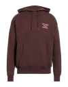 Drôle De Monsieur Man Sweatshirt Chocolate Brown Size Xs Cotton In Brown