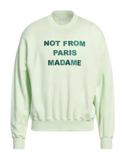 Drôle De Monsieur Man Sweatshirt Light Green Size L Cotton