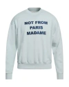 Drôle De Monsieur Drole De Monsieur Men's Light Blue Slogan-print Cotton Sweatshirt In Blue