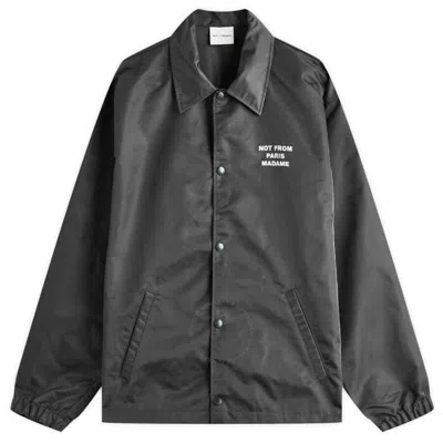 Drôle De Monsieur Drole De Monsieur Men's Black La Veste Slogan Nylon Jacket